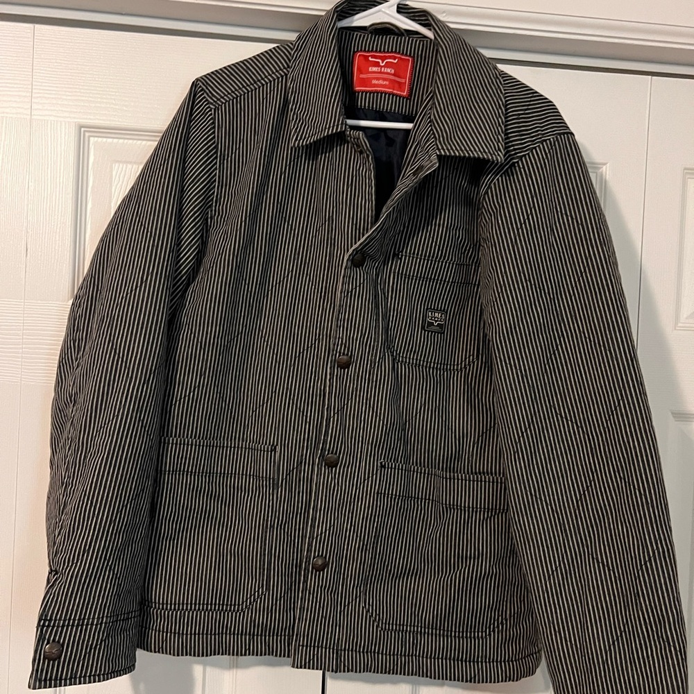 Kimes Ranch Men's Black and White Hickory Stripe Jacket